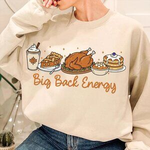 Preppy Big Back Energy Thanksgiving Funny Fall Coquette Pumpkin Pie Sublimation
